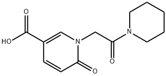 6-oxo-1-[2-oxo-2-(piperidin-1-yl)ethyl]-1,6-dihydropyridine-3-carboxylic acid 结构式
