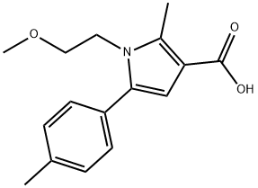 1-(2-甲氧基乙基)-2-甲基-5-(4-甲基苯基)-3-吡咯羧酸, 724744-82-5, 结构式