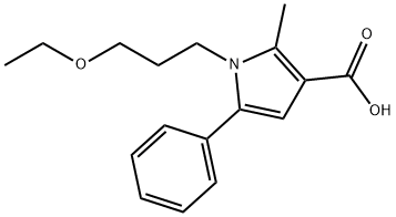 1-(3-乙氧基丙基)-2-甲基-5-苯基-3-吡咯羧酸,879329-78-9,结构式