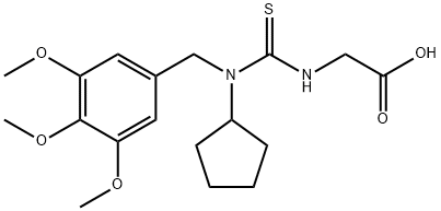 2-[[cyclopentyl-[(3,4,5-trimethoxyphenyl)methyl]carbamothioyl]amino]acetic acid Structure