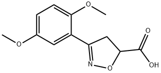 3-(2,5-dimethoxyphenyl)-4,5-dihydroisoxazole-5-carboxylic acid Struktur