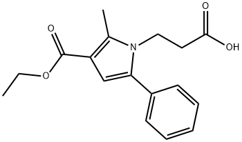 3-(3-乙氧羰基-2-甲基-5-苯基-吡咯-1-基)丙酸, 396123-27-6, 结构式