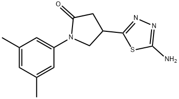 4-(5-氨基-1,3,4-噻二唑-2-基)-1-(3,5-二甲基苯基)吡咯烷-2-酮,1142202-30-9,结构式