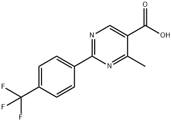 4-メチル-2-[4-(トリフルオロメチル)フェニル]ピリミジン-5-カルボン酸 化学構造式
