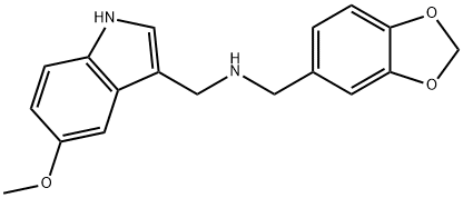 N-(1,3-benzodioxol-5-ylmethyl)-N-[(5-methoxy-1H-indol-3-yl)methyl]amine Struktur