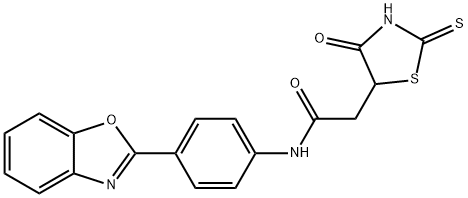 N-[4-(1,3-benzoxazol-2-yl)phenyl]-2-(2-mercapto-4-oxo-4,5-dihydro-1,3-thiazol-5-yl)acetamide Structure