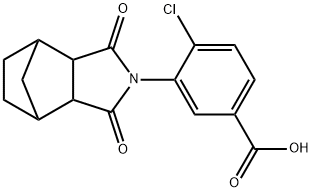 4-chloro-3-(1,3-dioxooctahydro-2H-4,7-methanoisoindol-2-yl)benzoic acid 化学構造式