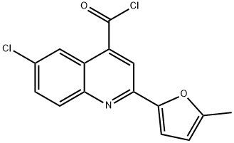 6-chloro-2-(5-methyl-2-furyl)quinoline-4-carbonyl chloride Struktur