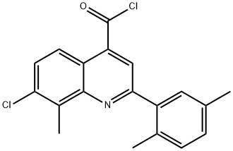 7-chloro-2-(2,5-dimethylphenyl)-8-methylquinoline-4-carbonyl chloride 化学構造式
