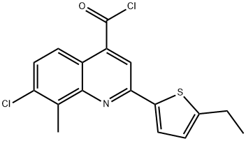 7-氯-2-(5-乙基-2-噻吩)-8-甲基喹啉-4-甲酰氯, 1160256-86-9, 结构式