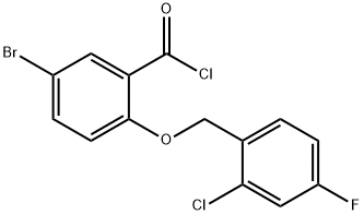 5-bromo-2-[(2-chloro-4-fluorobenzyl)oxy]benzoyl chloride 化学構造式