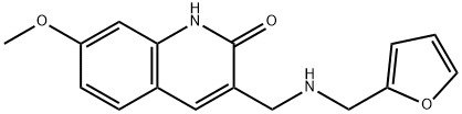 3-{[(Furan-2-ylmethyl)-amino]-methyl}-7-methoxy-1H-quinolin-2-one Struktur