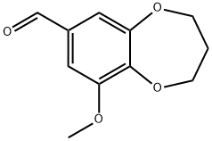 9-Methoxy-3,4-dihydro-2H-benzo[b][1,4]dioxepine-7-carbaldehyde 化学構造式