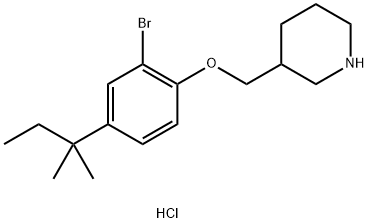 3-{[2-Bromo-4-(tert-pentyl)phenoxy]-methyl}piperidine hydrochloride Structure