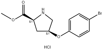 Methyl (2S,4S)-4-(4-bromophenoxy)-2-pyrrolidinecarboxylate hydrochloride Structure