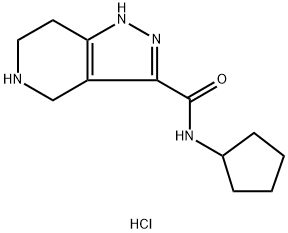 N-Cyclopentyl-4,5,6,7-tetrahydro-1H-pyrazolo-[4,3-c]pyridine-3-carboxamide hydrochloride,1220028-72-7,结构式