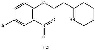 4-Bromo-2-nitrophenyl 2-(2-piperidinyl)ethylether hydrochloride 化学構造式