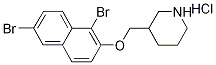 3-{[(1,6-Dibromo-2-naphthyl)oxy]methyl}piperidinehydrochloride 化学構造式