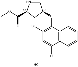 Methyl (2S,4S)-4-[(2,4-dichloro-1-naphthyl)oxy]-2-pyrrolidinecarboxylate hydrochloride,1354485-51-0,结构式