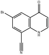 6-Bromo-4-oxo-1,4-dihydro-8-quinolinecarbonitrile Struktur