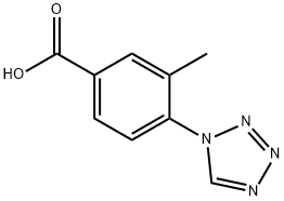 3-Methyl-4-tetrazol-1-yl-benzoic acid 化学構造式