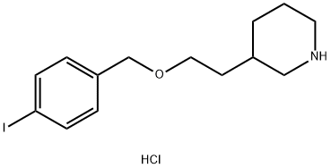 3-{2-[(4-Iodobenzyl)oxy]ethyl}piperidinehydrochloride Struktur