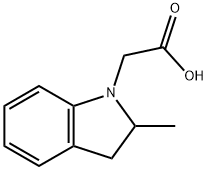 1H-indole-1-acetic acid, 2,3-dihydro-2-methyl- Struktur