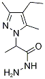 1H-pyrazole-1-acetic acid, 4-ethyl-alpha,3,5-trimethyl-, h Structure