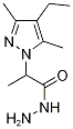 2-(4-乙基-3,5-二甲基-1H-吡唑-1-基)丙酰肼, 1217862-46-8, 结构式