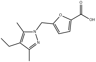 2-furancarboxylic acid, 5-[(4-ethyl-3,5-dimethyl-1H-pyrazo|5-[(4-乙基-3,5-二甲基-1H-吡唑-1-基)甲基]-糠酸