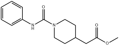 4-piperidineacetic acid, 1-[(phenylamino)carbonyl]-, methy Struktur