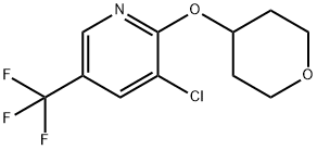 3-chloro-2-(tetrahydro-2H-pyran-4-yloxy)-5-(trifluoromethyl)pyridine Struktur