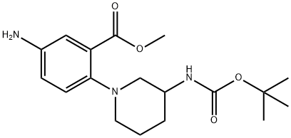 Methyl 5-amino-2-(3-{[(tert-butoxy)carbonyl]-amino}piperidin-1-yl)benzoate Structure