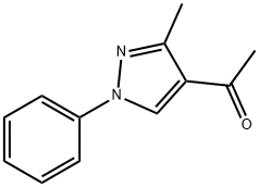 1-(3-メチル-1-フェニル-1H-ピラゾール-4-イル)エタノン 化学構造式