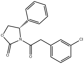 (S)-3-(2-(3-Chlorophenyl)acetyl)-4-phenyloxazolidin-2-one,1332528-96-7,结构式