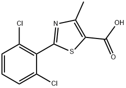 2-(2,6-ジクロロフェニル)-4-メチル-1,3-チアゾール-5-カルボン酸 化学構造式