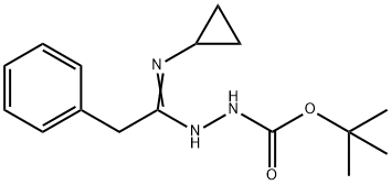 N'-[1-Cyclopropylamino-2-phenylethylidene]-hydrazinecarboxylic acid tert-butyl ester 结构式