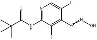 (E)-N-(5-Fluoro-4-((hydroxyimino)methyl)-3-iodopyridin-2-yl)pivalamide Struktur