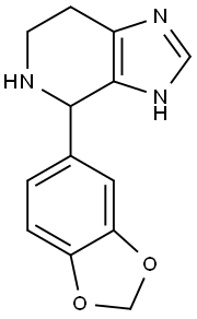 4-(1,3-ベンゾジオキソール-5-イル)-4,5,6,7-テトラヒドロ-3H-イミダゾ[4,5-C]ピリジン 化学構造式