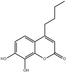 4-Butyl-7,8-dihydroxy-2H-chromen-2-one 化学構造式