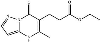 Ethyl 3-(5-methyl-7-oxo-4,7-dihydropyrazolo-[1,5-a]pyrimidin-6-yl)propanoate Struktur