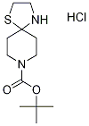 tert-Butyl 1-thia-4,8-diazaspiro[4.5]decane-8-carboxylate hydrochloride 化学構造式