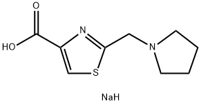 Sodium 2-(pyrrolidin-1-ylmethyl)-1,3-thiazole-4-carboxylate 化学構造式