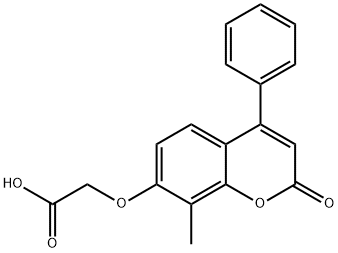 [(8-メチル-2-オキソ-4-フェニル-2H-クロメン-7-イル)オキシ]酢酸 化学構造式
