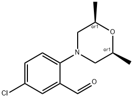 5-Chloro-2-[(2R,6S)-2,6-dimethyl-1,4-oxazinan-4-yl]benzenecarbaldehyde Structure