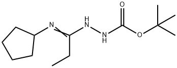 N'-[1-Cyclopentylaminopropylidene]-hydrazinecarboxylic acid tert-butyl ester Struktur