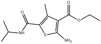 Ethyl 2-amino-5-[(isopropylamino)carbonyl]-4-methylthiophene-3-carboxylate 化学構造式