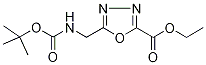 Ethyl 5-(tert-butyloxycarbonylaminomethyl)-[1,3,4] oxadiazole-2-carboxylate 化学構造式