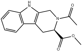 Methyl (3R)-2-acetyl-2,3,4,9-tetrahydro-1H-beta-carboline-3-carboxylate 化学構造式