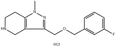 3-{[(3-Fluorobenzyl)oxy]methyl}-1-methyl-4,5,6,7-t etrahydro-1H-pyrazolo[4,3-c]pyridine hydrochlorid Structure